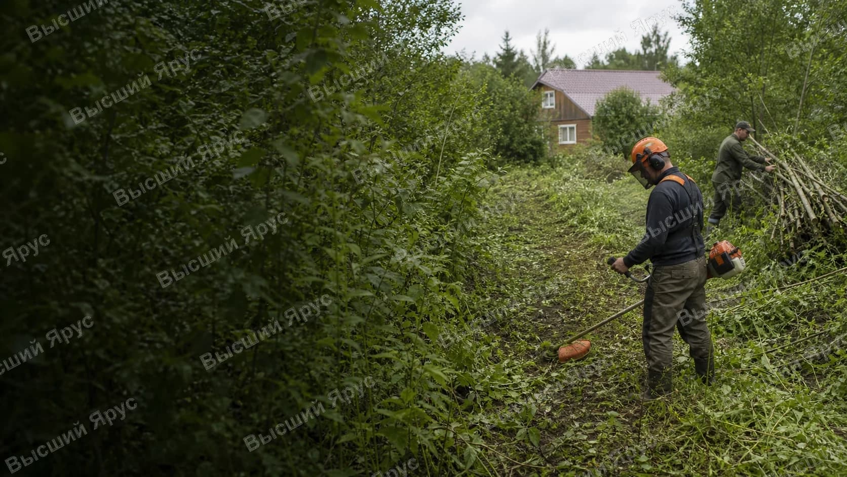 До и после расчистки заросшего участка возле дома — Старая Купавна